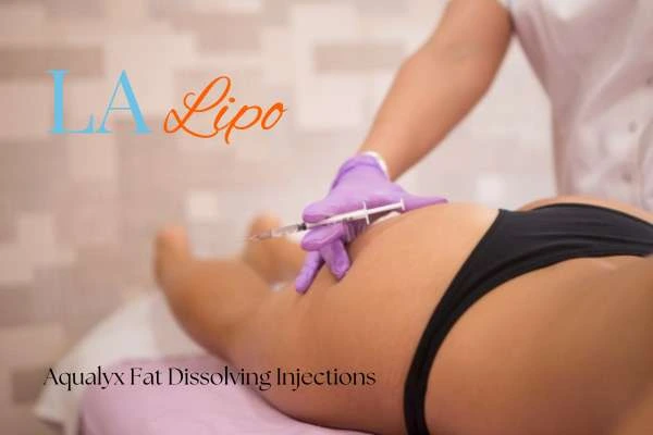 Woman having fat dissolving injections Leyton on thighs