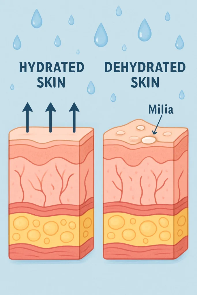 The importance of hydration and milia production Leyton