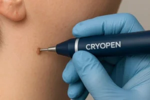 Person receiving skin tag removal Leyton
